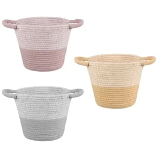B&M Two Tone Rope Basket - Pink 4 B&M Two Tone Rope Basket - Pink - Image 2