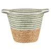 B&M Stripe Top Basket With Handle - Green 1 B&M Stripe Top Basket With Handle - Green -Home Accessories Store 395891 stripe top basket with handle green