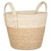 B&M White Bottom 2 Tone Wicker Basket 1 B&M White Bottom 2 Tone Wicker Basket -Home Accessories Store 395896 2 tone wicker basket