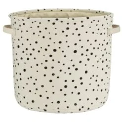 B&M Spot Fabric Basket - Cream