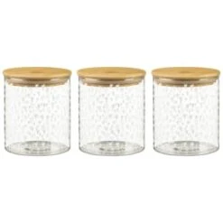 B&M Printed Glass Bamboo Storage Jars 3pc 9 B&M Printed Glass Bamboo Storage Jars 3pc -Home Accessories Store 396485 3pk printed glass bamboo storage jars 2