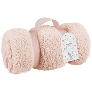 Simply Kids Teddy Throw - Light Pink 3 Simply Kids Teddy Throw - Light Pink